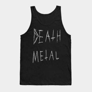 Death Metal Dark Text Sketch Design (white) Tank Top